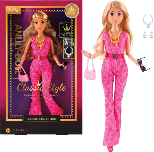 Kesztyűbáb baba rózsaszín ruhában