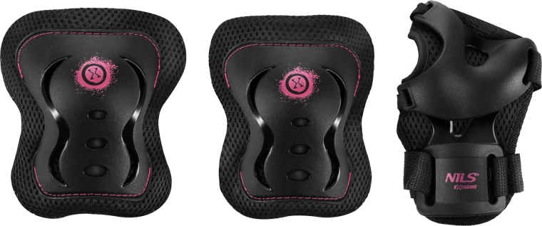 NILS Extreme H320 Fly rózsaszín védőfelszerelés szett görkorcsolyához és rollerhez – XL