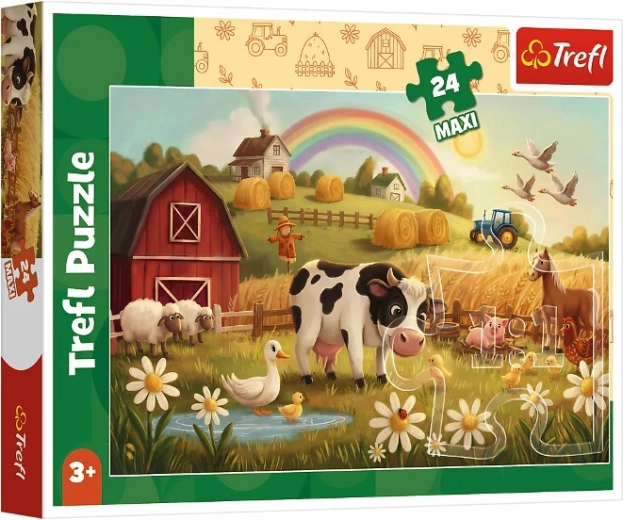 Maxi puzzle 24 darabos Tehén a farmon