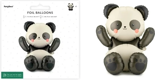 PartyDeco fólia lufi Panda 68 × 72 cm