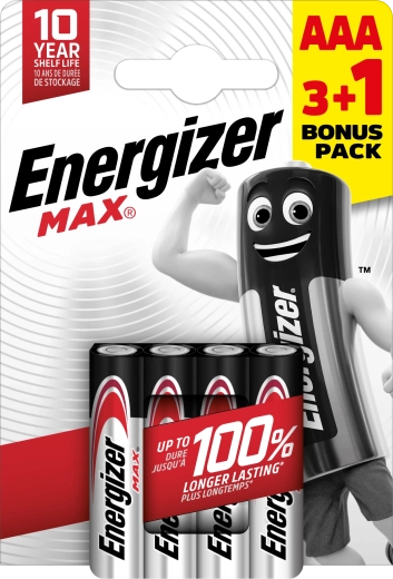 Energizer Max AAA alkáli elemek 4 db (3+1 ingyen)