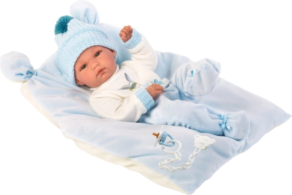 Llorens New Born kisfiú – élethű baba teljesen vinil testtel, 35 cm