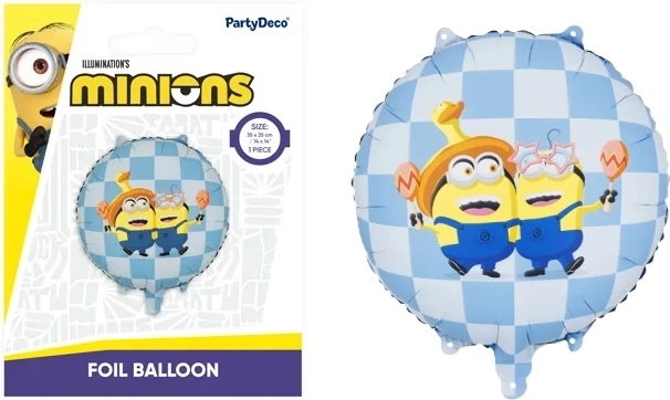 Minyonok (Minions) pasztilla alakú fólia lufi 35 × 35 cm, mix – 1 db