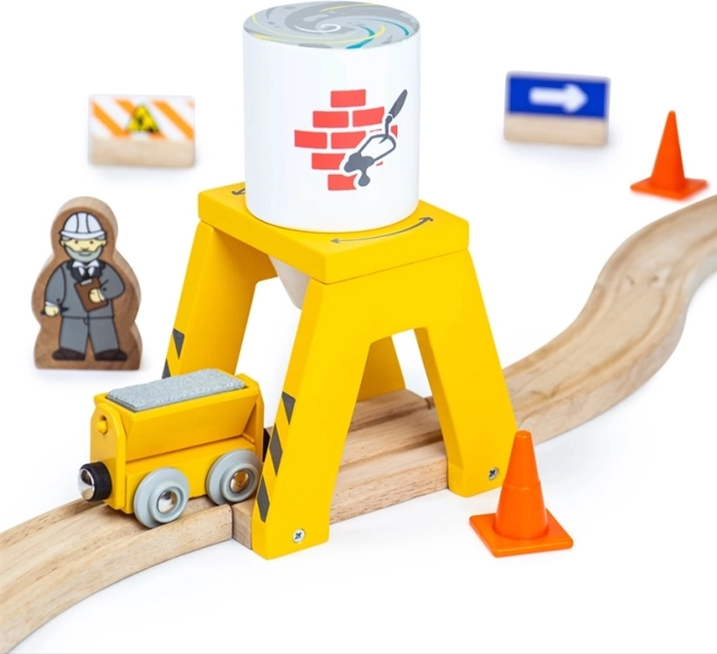 Bigjigs Rail cement siló – fa kiegészítő a vonatpályához