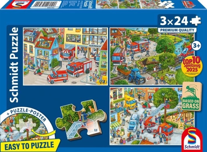 Tűzoltós puzzle 3×24 darab