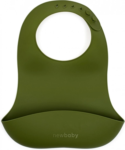 Szilikon előke New Baby olajzöld