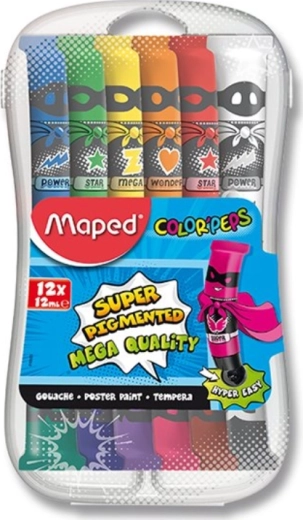 Temperafesték tubusban 12×12 ml műanyag dobozban MAPED