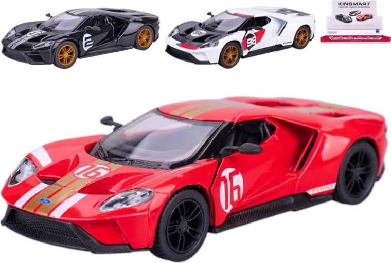 Kinsmart Ford GT Heritage Edition fémmodell visszahúzós meghajtással, 1:38