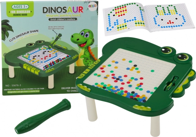 Mágneses tábla gyerekeknek Dino zöld színben