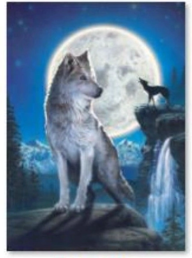Gyémántfestés (diamond painting) farkas 30 × 40 cm