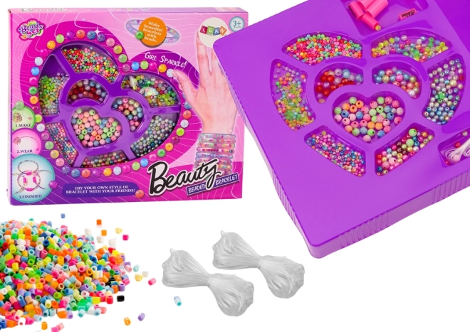 Gyöngyök ékszerkészítéshez – színes kreatív készlet karkötőkhöz