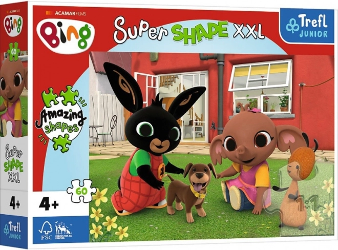 Puzzle 60 darab XXL Super Shape – móka a kutyussal, BING