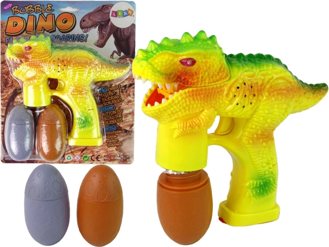 Buborékfújó dinoszaurusz tojás alakú utántöltőkkel – sárga