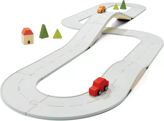 PlanToys kétoldalas út- és vasúti pályaszett