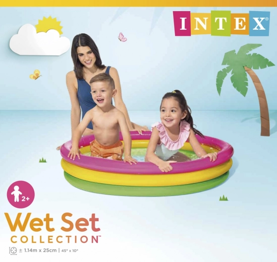 Intex gyerek felfújható medence 147 × 33 cm, három gyűrűvel