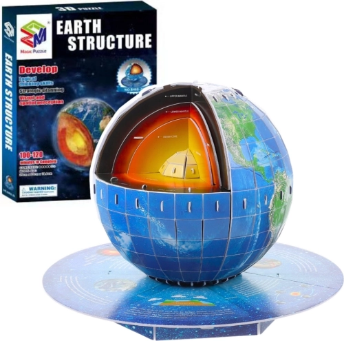 Puzzle 3D Edukáló Bolygó Föld Földi mag 50 darab
