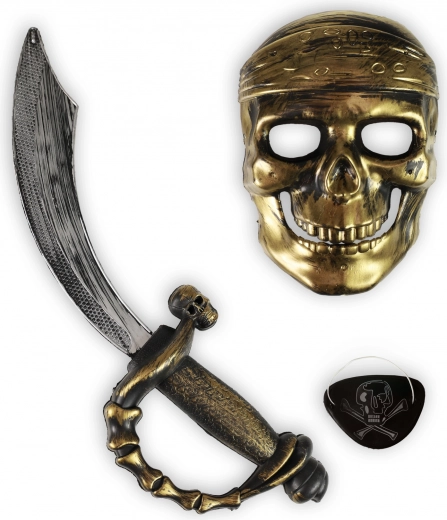 Kalóz jelmezkészlet maszkkal, szemkötővel és karddal