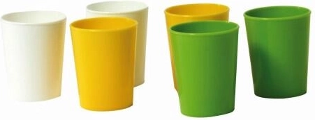 Műanyag pohárka 40 ml, vegyes színek (6 db)