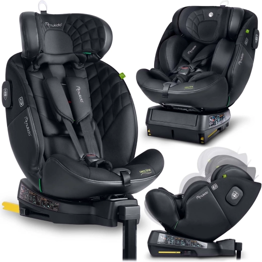 Nukido Aero Line autóülés fekete 40–150 cm i-Size ISOFIX-szel és forgatható talppal
