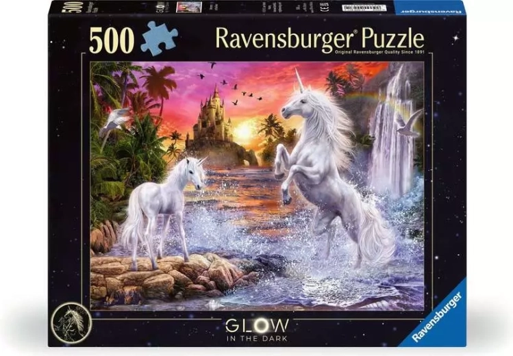 Ravensburger világító puzzle Egyszarvúk a folyónál 500 darab