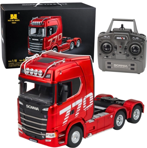 HUINA 1:18 SCANIA RC versenynyergesvontató – piros