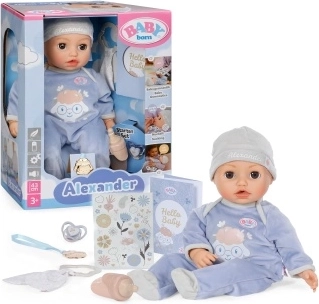 Interaktív BABY born Alexander baba, 43 cm