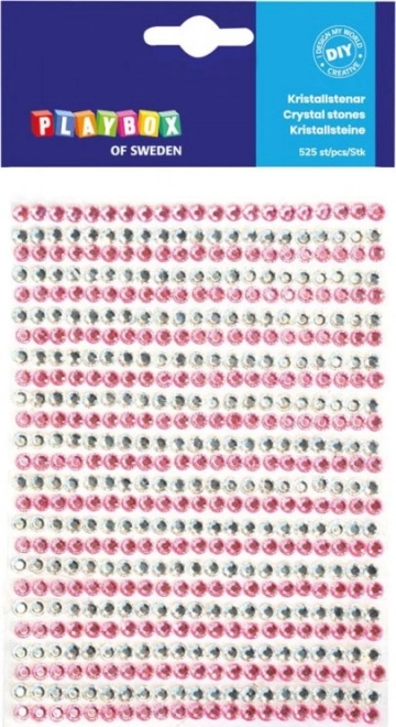 Öntapadó kövecskék rózsaszín és ezüst, 525 db