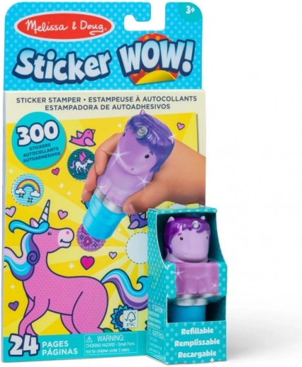 Sticker WOW! bélyegzőfüzet matricákkal – lila unikornis