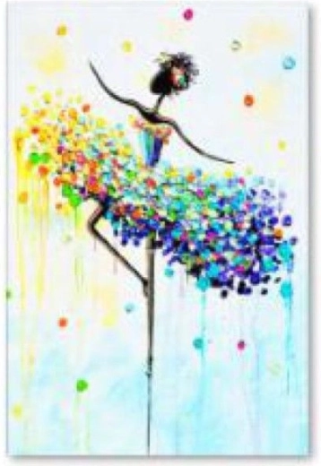 Színes gyémántfestés balerina 30 × 40 cm