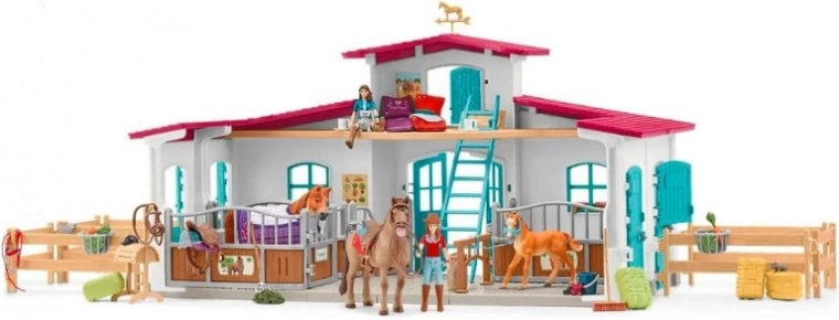 Schleich Horse Club istálló kiegészítőkkel a tónál