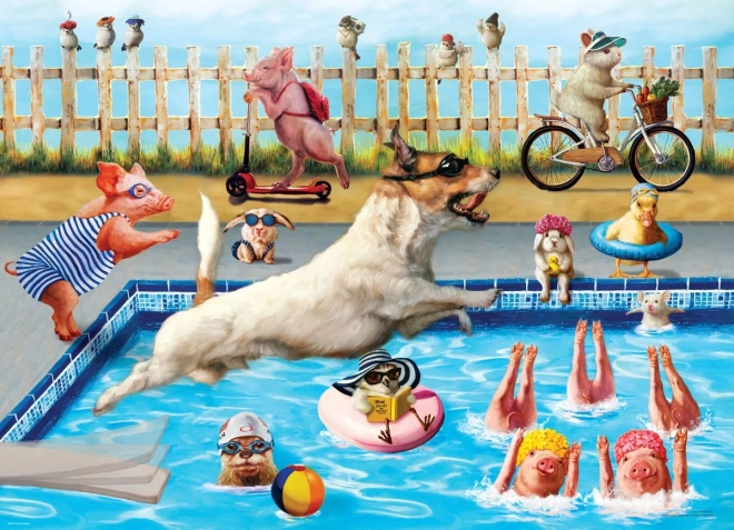 Puzzle Őrült nap a medencénél XL 500 darab