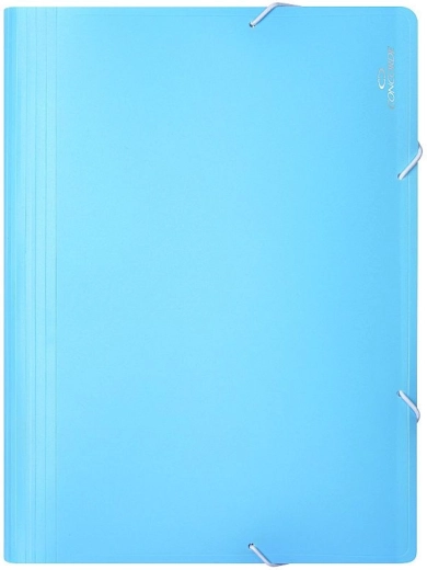 Gumis A4 dokumentumtartó mappa, 13 rekesszel, pasztellkék