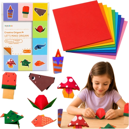 Színes origami füzet gyerekeknek – állatkák, 30 lap