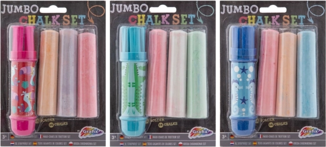 Járdai jumbo kréták tartóval, 3 db