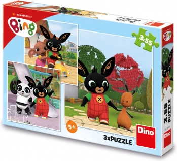 Puzzle BING játszik 3×55 darab