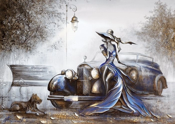 Puzzle Kék ruhás hölgy 1000 darabos MAGNOLIA