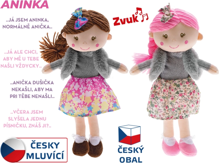 Beszélő rongybaba Aninka 30 cm