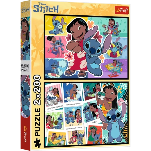 Puzzle 2x200 Vidám Stitche élet - Disney Lilo és Stitch