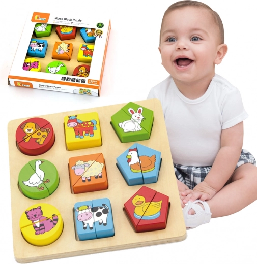 Fa oktató puzzle - Állatkák