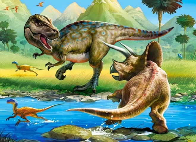 Puzzle Tyrannosaurus vs Triceratops 70 darabos