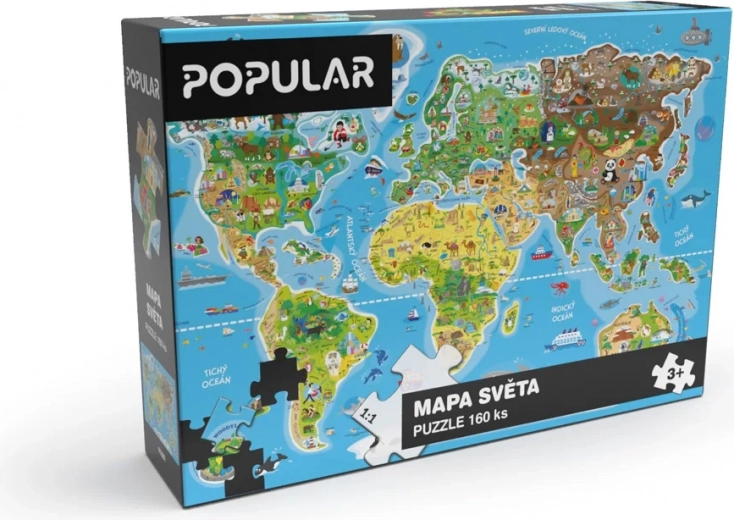 Világtérkép puzzle 160 darab