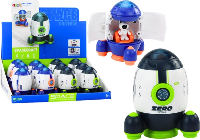 Kis űrrakéta figurával és járművel