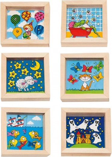 GOKI Fa zsebjáték Golyó a lyukba