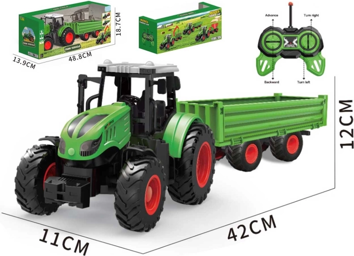 R/C távirányítós traktor utánfutóval