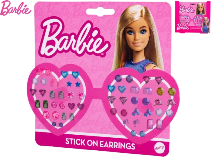 Ragasztható BARBIE fülbevalók – 28 pár gyermekeknek