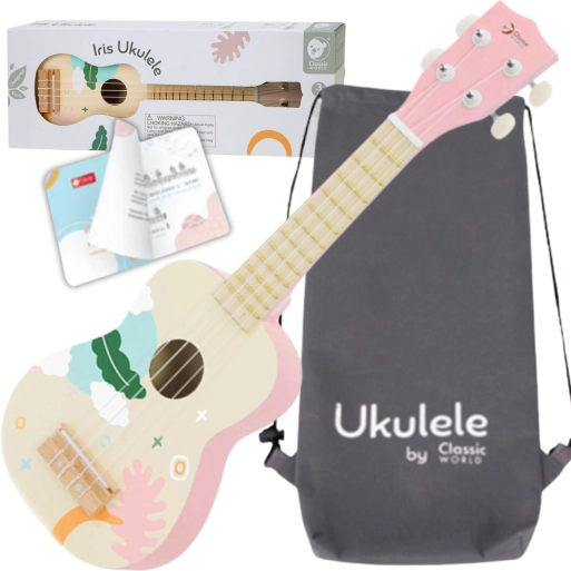 gyerek fa ukulele classic world rózsaszín