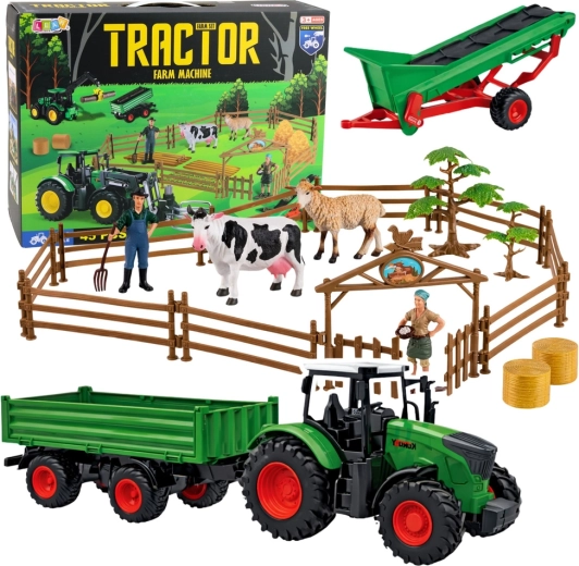 Nagy farm – traktor pótkocsival, állatok és gazdák, 45 darab