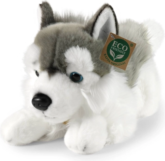Rappa fekvő husky plüsskutya, 30 cm