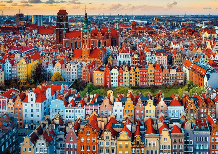 TREFL kirakó Premium Plus Photo Odyssey – Gdańsk látképe, Lengyelország, 1000 darab
