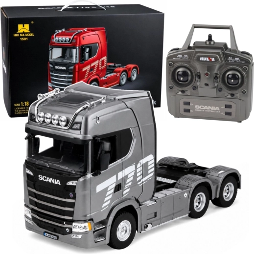 Huina Scania 1501 RC távirányítós nyergesvontató 1:18 ezüstszürke